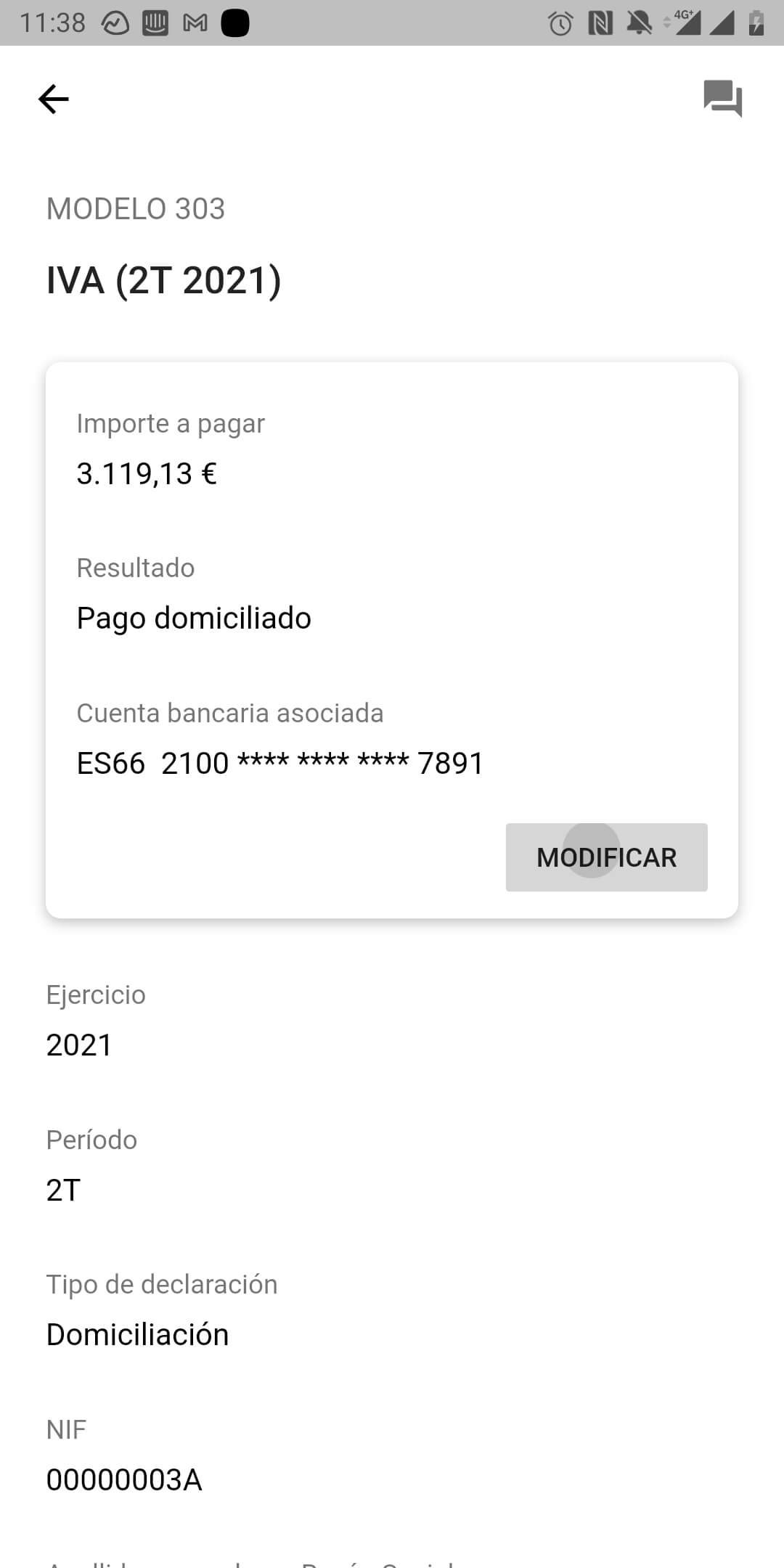 Detalle del modelo de impuestos